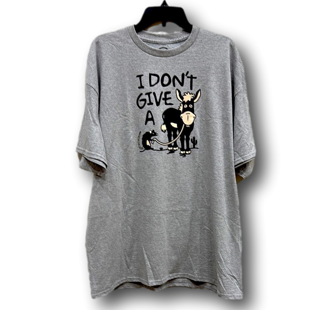 Funny Rat & Donkey "I Don't Give A..." Graphic T-Shirt - Size XXL - NWT